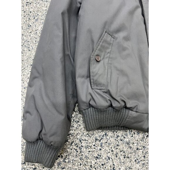 Midwest Traders Mens XL Gray Bomber Jacket Polyester/Nylon Ribbed Knit Cuffs - Picture 8 of 14